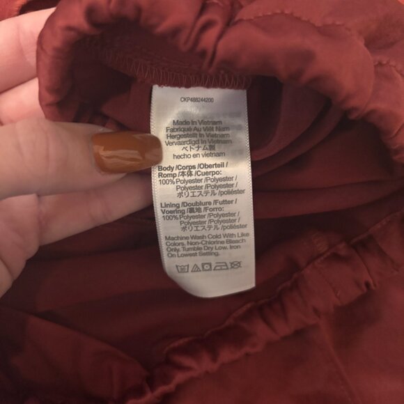 Madewell Pintucked Slim Pull-On Pants in Satin Women’s L Claret Color NWT $98 - Picture 6 of 11